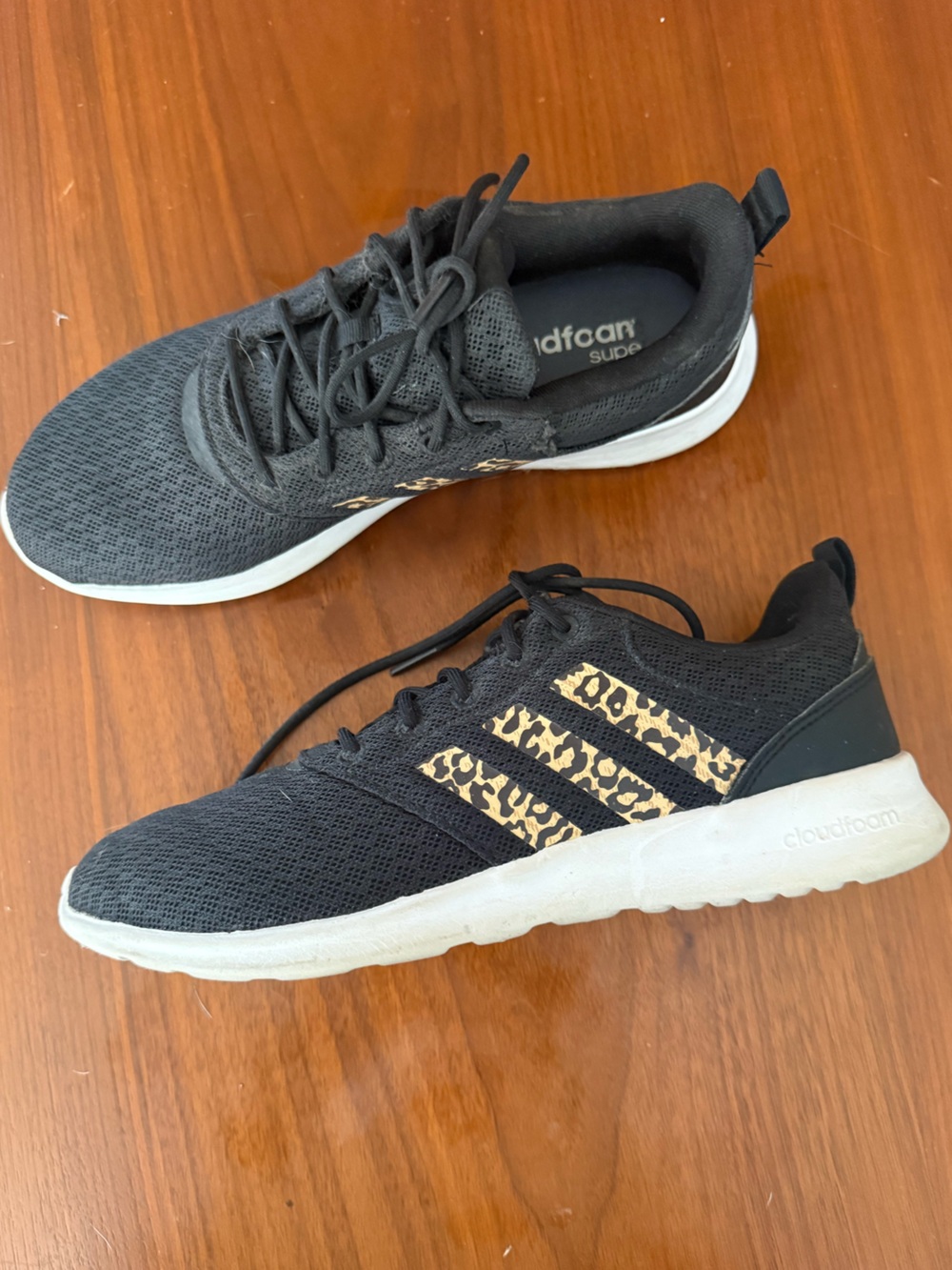 Adidas cloud foam with Leopard Accent